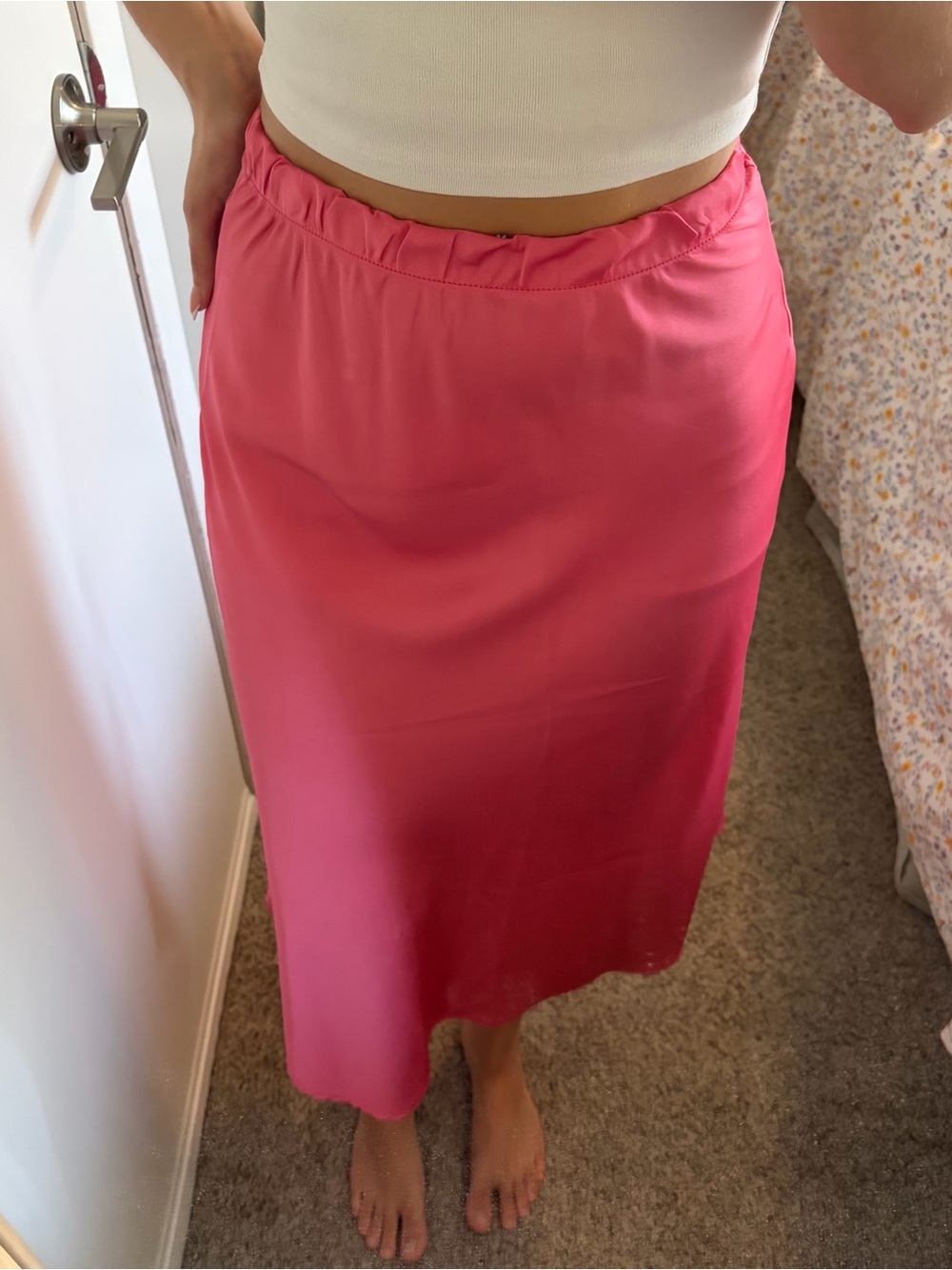 Italy Pink Midi Skirt